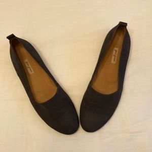Paul Green perforated suede flats, size UK 6 or US 8.5, black